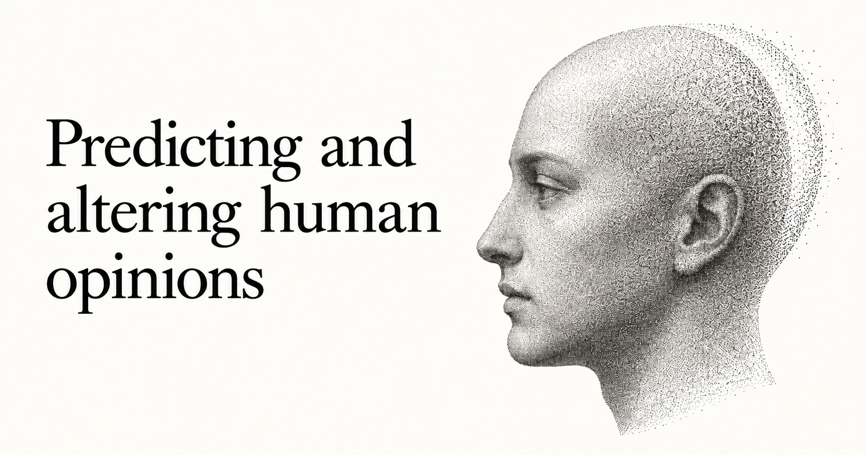 Cover illustration: a human profile formed from fine black dots, with the pattern subtly shifting against cream paper.